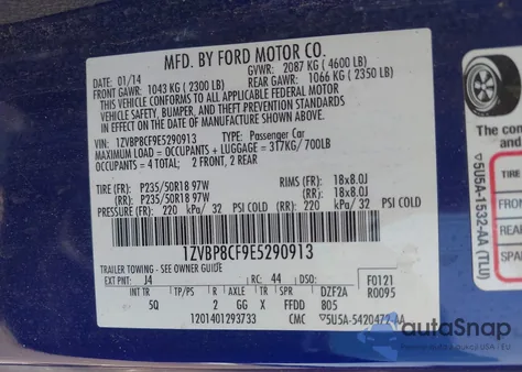 2014 Ford Mustang Gt Premium from USA, damaged, VIN 1ZVBP8CF9E5290913